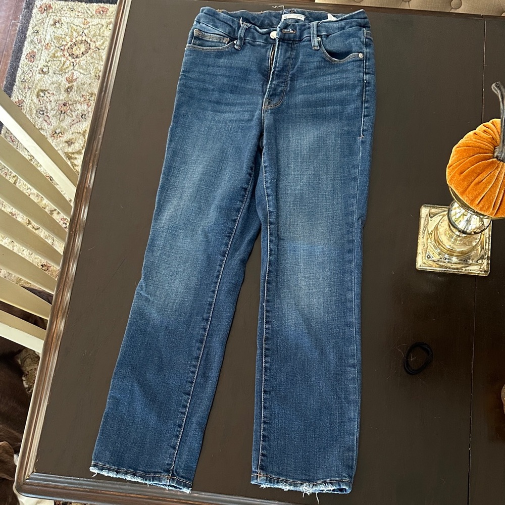 Good American Dark Blue Straight Leg Jeans